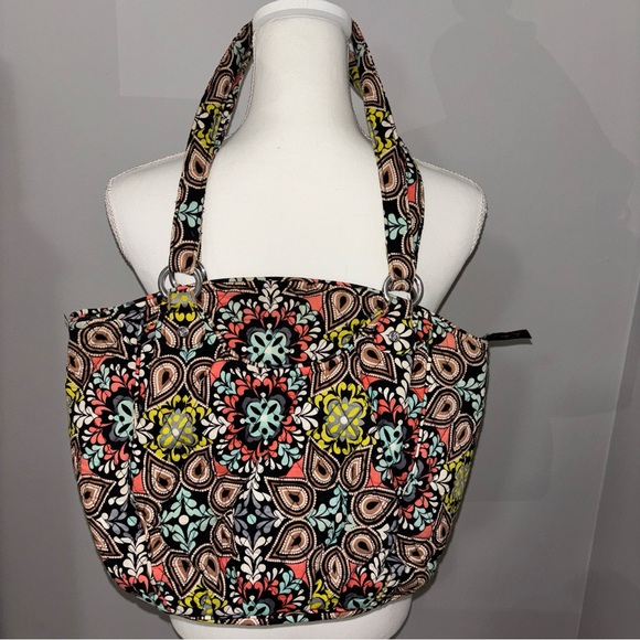 Vera Bradley Iconic Glenna Satchel Shoulder Bag Retired Sierra Pattern - Picture 2 of 15